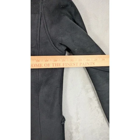 LL Bean Women’s XS Faux Suede Sherpa Lined Coat Black Charcoal 0WL05 - Picture 9 of 11